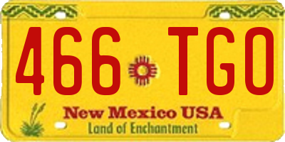 NM license plate 466TGO
