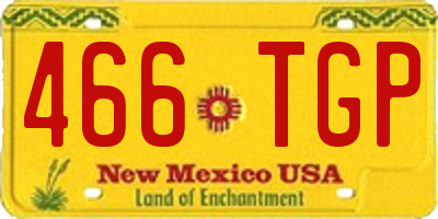 NM license plate 466TGP
