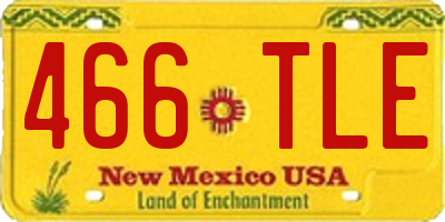 NM license plate 466TLE