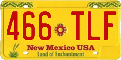 NM license plate 466TLF