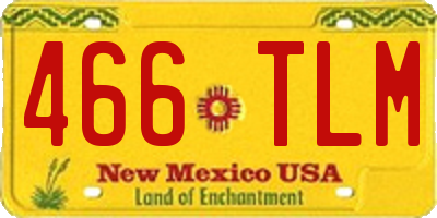 NM license plate 466TLM