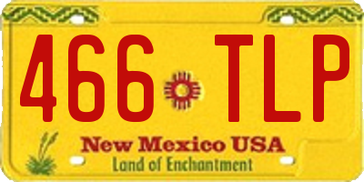 NM license plate 466TLP