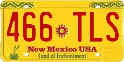 NM license plate 466TLS