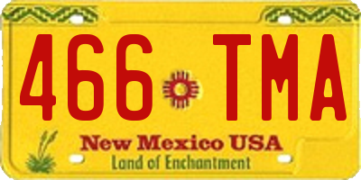 NM license plate 466TMA