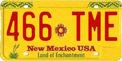 NM license plate 466TME