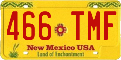 NM license plate 466TMF