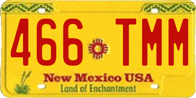 NM license plate 466TMM