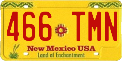 NM license plate 466TMN