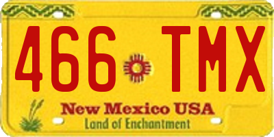 NM license plate 466TMX