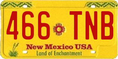 NM license plate 466TNB