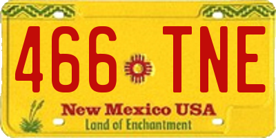 NM license plate 466TNE