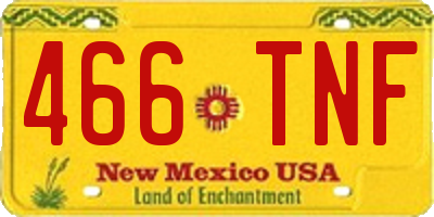 NM license plate 466TNF