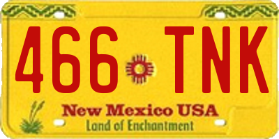 NM license plate 466TNK