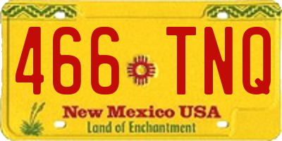 NM license plate 466TNQ
