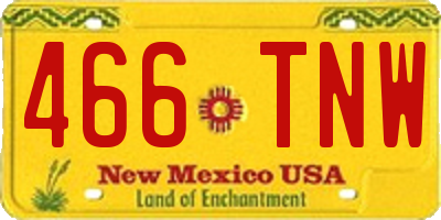 NM license plate 466TNW