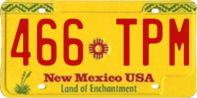 NM license plate 466TPM