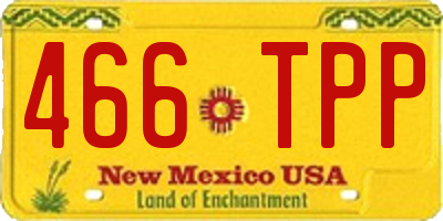 NM license plate 466TPP