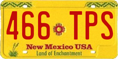 NM license plate 466TPS