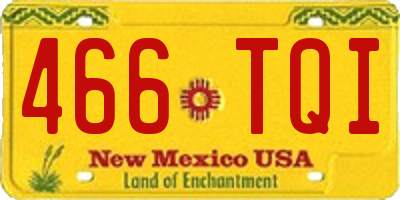 NM license plate 466TQI