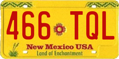 NM license plate 466TQL