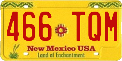 NM license plate 466TQM