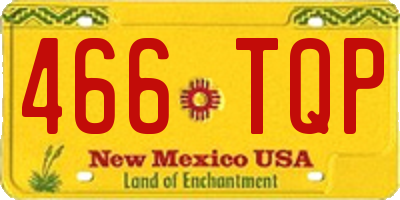 NM license plate 466TQP