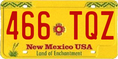 NM license plate 466TQZ