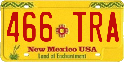 NM license plate 466TRA