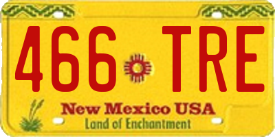 NM license plate 466TRE