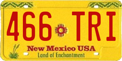 NM license plate 466TRI
