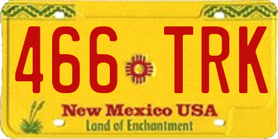 NM license plate 466TRK