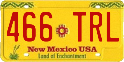 NM license plate 466TRL