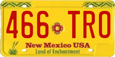 NM license plate 466TRO
