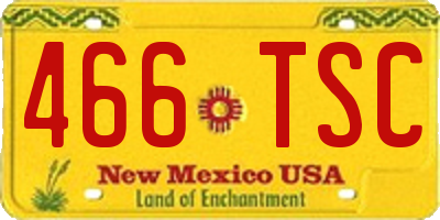NM license plate 466TSC