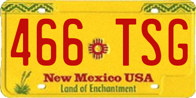NM license plate 466TSG