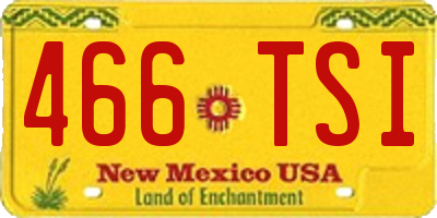 NM license plate 466TSI