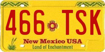 NM license plate 466TSK