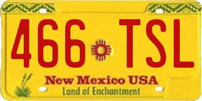 NM license plate 466TSL