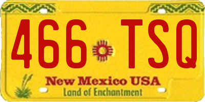 NM license plate 466TSQ