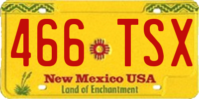 NM license plate 466TSX
