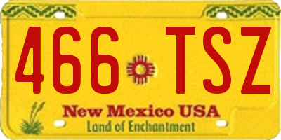 NM license plate 466TSZ
