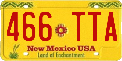 NM license plate 466TTA