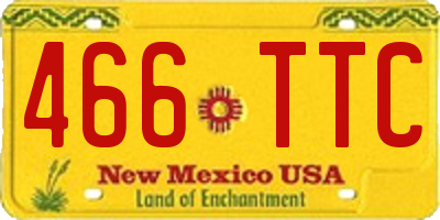 NM license plate 466TTC