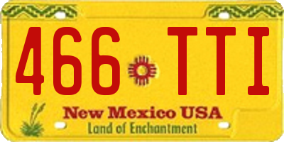 NM license plate 466TTI