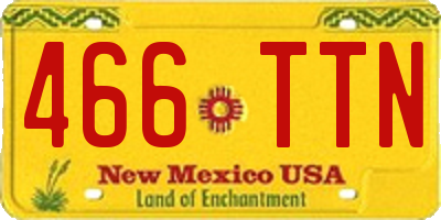 NM license plate 466TTN