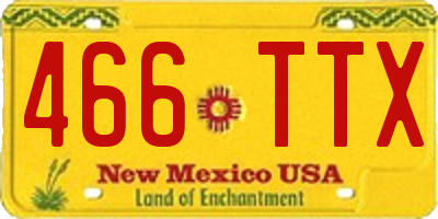 NM license plate 466TTX