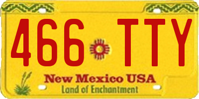 NM license plate 466TTY