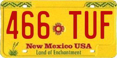 NM license plate 466TUF