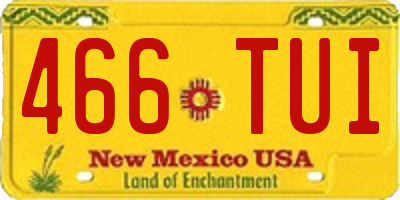 NM license plate 466TUI