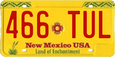 NM license plate 466TUL